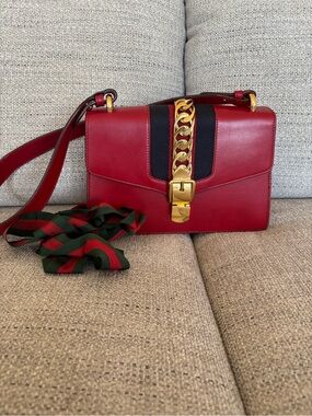 Gucci Red Leather Sylvie